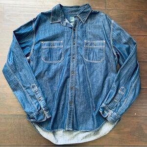 NWOT Men's J. Crew Western Cowboy Denim Work Shirt Long-Sleeve Button Down Shirt